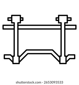 Símbolo abstracto del elemento del contorno mecánico del icono de la línea limpia del recambio del solo coche para el mantenimiento del taller del garaje del servicio del vehículo
