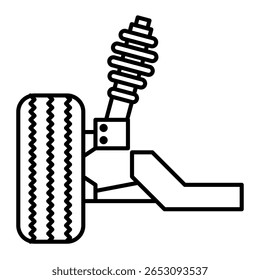 Single car spare part clean line icon mechanic outline element abstract symbol for vehicle service garage workshop maintenance