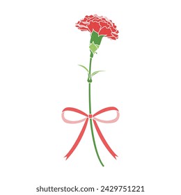 Un clavel y conjunto de cinta, icono, vector