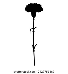 Silueta de clavel simple, icono, vector