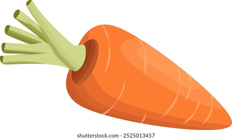 Single Carrot Vegetable Illustration Isolated on White Background
