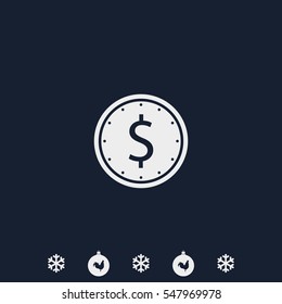 Single casino chip icon.