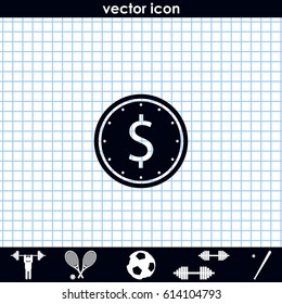Single casino chip icon.