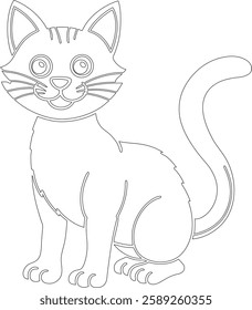 Single cat vector illustration white background