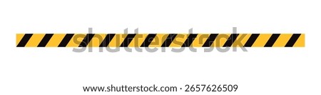 Single caution tape with black and yellow diagonal stripes, typically used for construction safety, hazard warnings, restricted areas, or industrial danger signage