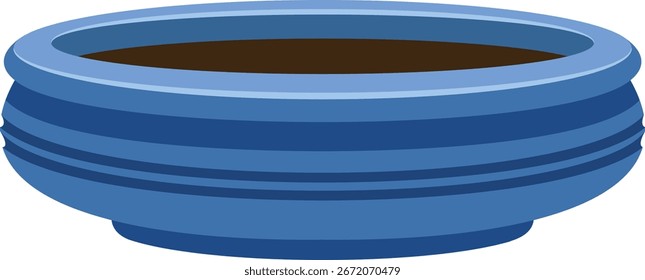 Ilustración vectorial de maceta de cerámica única