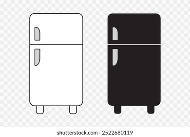 Ícone de linha de refrigerador de câmara única. Sinal de geladeira. Símbolo de armazenamento do freezer. Elemento de design de qualidade. Traçado editável. Ícone do refrigerador de estilo linear. Vetor