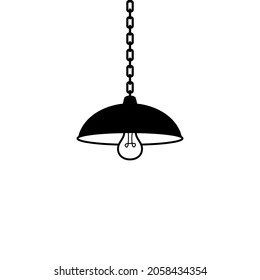 single chandelier silhouette icon vector