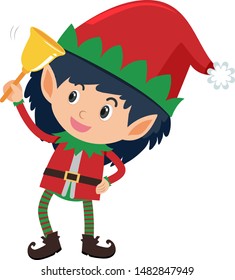 Carácter único de elf en ilustración de fondo blanco