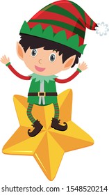 Carácter único de elf en ilustración de fondo blanco
