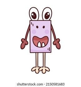 Single character monster vector illustration. Isolated friendly childish weirdo. Doodle fictional bully