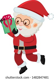 Carácter único de la ilustración de fondo blanco de Santa
