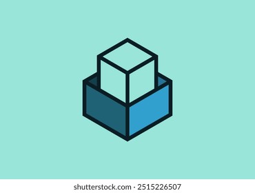 Un solo cubo de gráfico simboliza la visualización de datos, la captura de información, el análisis y los conocimientos dentro de su marco tridimensional