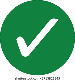 single check icon on white background, check symble