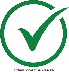 single check icon on white background, check symble