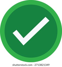 single check icon on white background, check symble