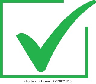 single check icon on white background, check symble