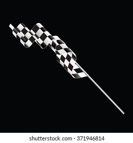 Single checkered flag on black background