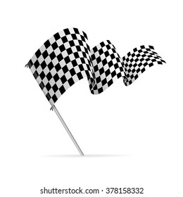 Single Checkered Racing Flag Avto. Vector illustration