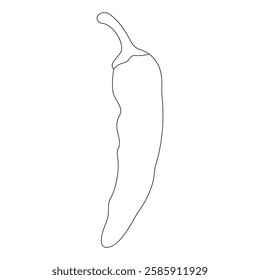 Single Chili Pepper Line Art Drawing