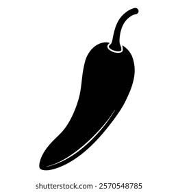 Single Chilli Silhouette Icon for Culinary and Food Projects