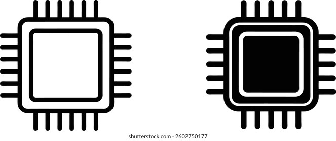Single chip outline icons vector on white background