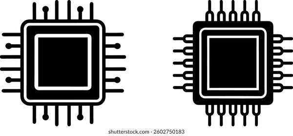 Single chip outline icons vector on white background