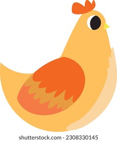 single chonky cute chicken illustration 