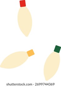 Icono de bombilla de Navidades individuales. Una simple Ilustración vectorial plana de una luz festiva amarilla, elemento aislado para guirnalda de vacaciones o decoración de fiesta.