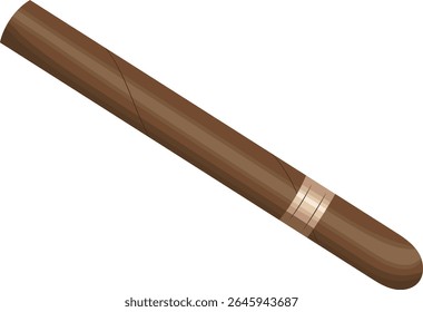 Ilustração única de cigarro de charuto isolada no fundo branco