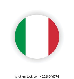 Single Circle Flag Of Italy Isolated On White Background Vector Eps 10