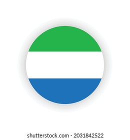 Single Circle Flag Of Sierra Leone Isolated On White Background Vector Eps 10