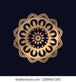 Single Circulated Golden Mandala Design Background