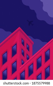 Single city office building in flat style vector