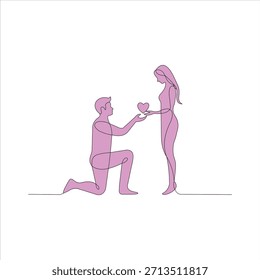 Um único design de arte de linha limpa comemorando o Propose Day, adequado para várias aplicações românticas e comemorativas.