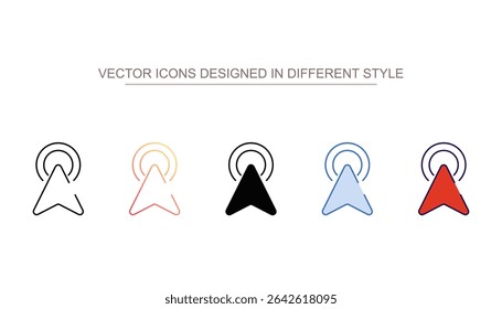 Design de ícone de clique único com ilustração de estoque de fundo branco