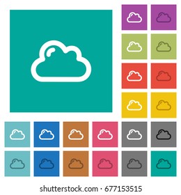 Single cloud multi colored flat icons on plain square backgrounds. Included white and darker icon variations for hover or active effects.