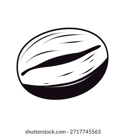 Einzelne Kaffeebohnen-Illustration. Handgezeichneter Vektor einzeln auf Weiß, perfekt für Kaffeebranding, Logos, Verpackungen, Café-Menüs und minimalistische Kaffee-Design-Konzepte.