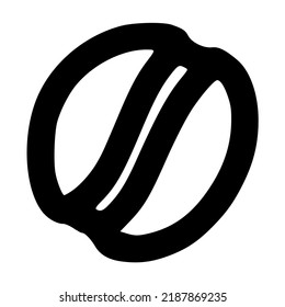 single coffee bean lineart vector illustration icon with doodle hand drawn style for coffee shop and business
