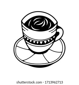 Single coffee cup icon. Isolated on white background 