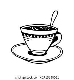 Single coffee cup icon. Isolated on white background