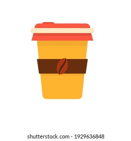 Einzelne Kaffeetasse auf Weiß. Vektorgrafik.