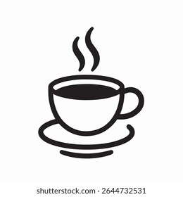Single coffee cup vector icon on white background