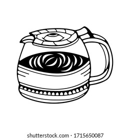 Single coffee pot icon. Isolated on white background
