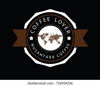 single coffee retro badge