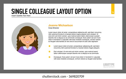 Single colleague layout option slide