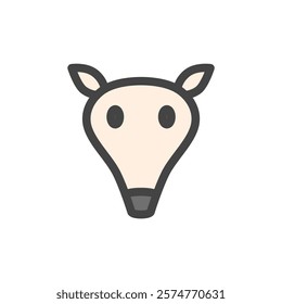 Single color animal icon anteater