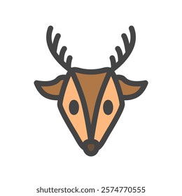 Single color animal icon deer