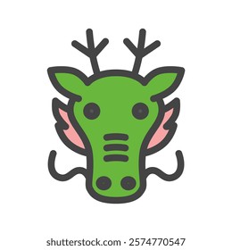 Single color animal icon dragon