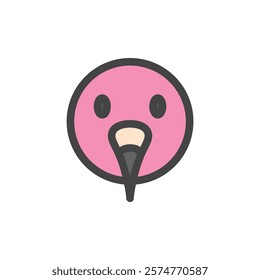 Single color animal icon flamingo